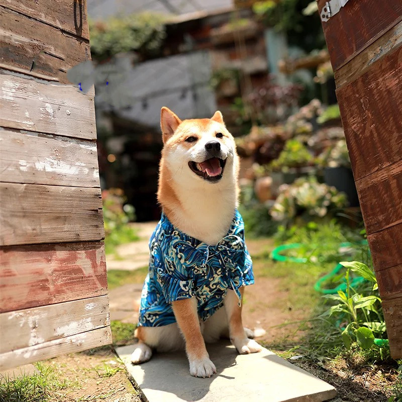 Japan Kimono Shirt for Dogs Puppy Shirt Shiba Inu Summer T-shirt Pet Dog Clothes Bulldog Pets Clothing Costume GZC06
