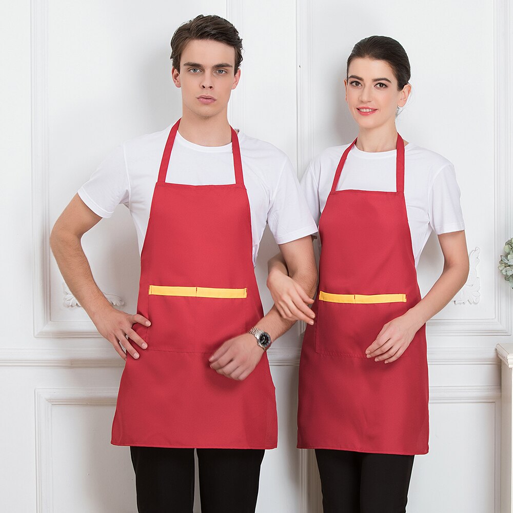 nuevos hombres mujeres hogar cocina restaurante delantal Chef camarero trabajo delantales Cocina Barbacoa peluquería delantal con bolsillos