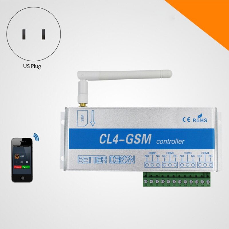 4 kanals relä  cl4- gsm sms gsm app trådlös styrenhet gsm mottagare och switch grind/dörröppnare operatör för hemlarmsäkring
