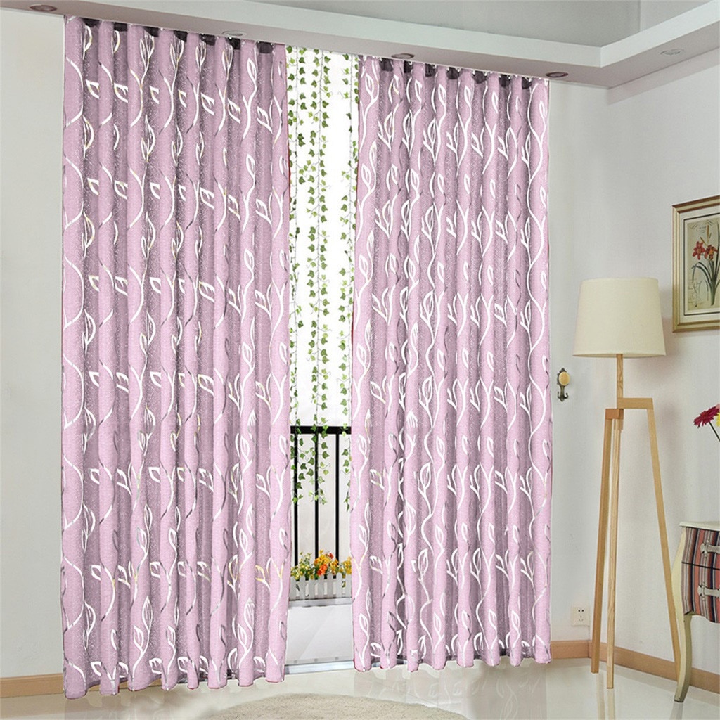 1 Pcs Vines Leaves Tulle Door Window Curtain 100x130cm Drape Panel Sheer Scarf Valances Fly Curtain For Door Beads #LR1