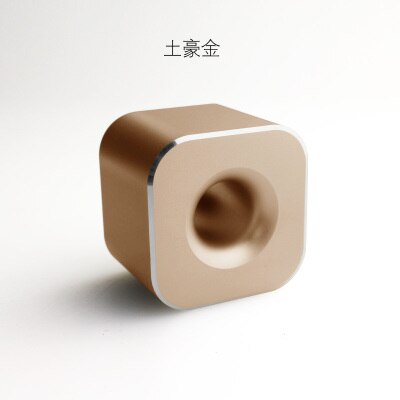 Mini Aluminum Alloy Pen Holder Business Office Supplies Desktop Storage Tools: gold square