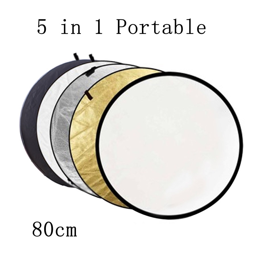 Bizoe 80 Cm 5 In 1 Draagbare Inklapbare Light Ronde Fotografie Reflector Voor Studio Multi Photo Disc Outdoor Studio Reflector