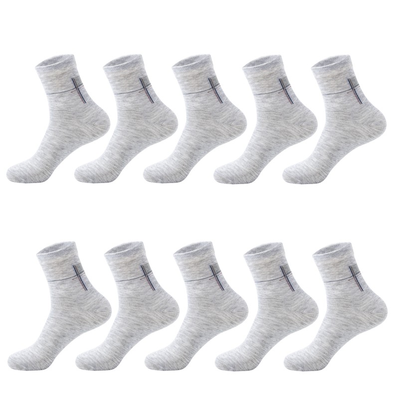 Miesten parhaat hajunkestävät puuvillaiset pitkät sukat vapaa-ajan liikesukat 20 kpl= 10 paria/eräkoko(eu= 40-45): 10 piar harmaa