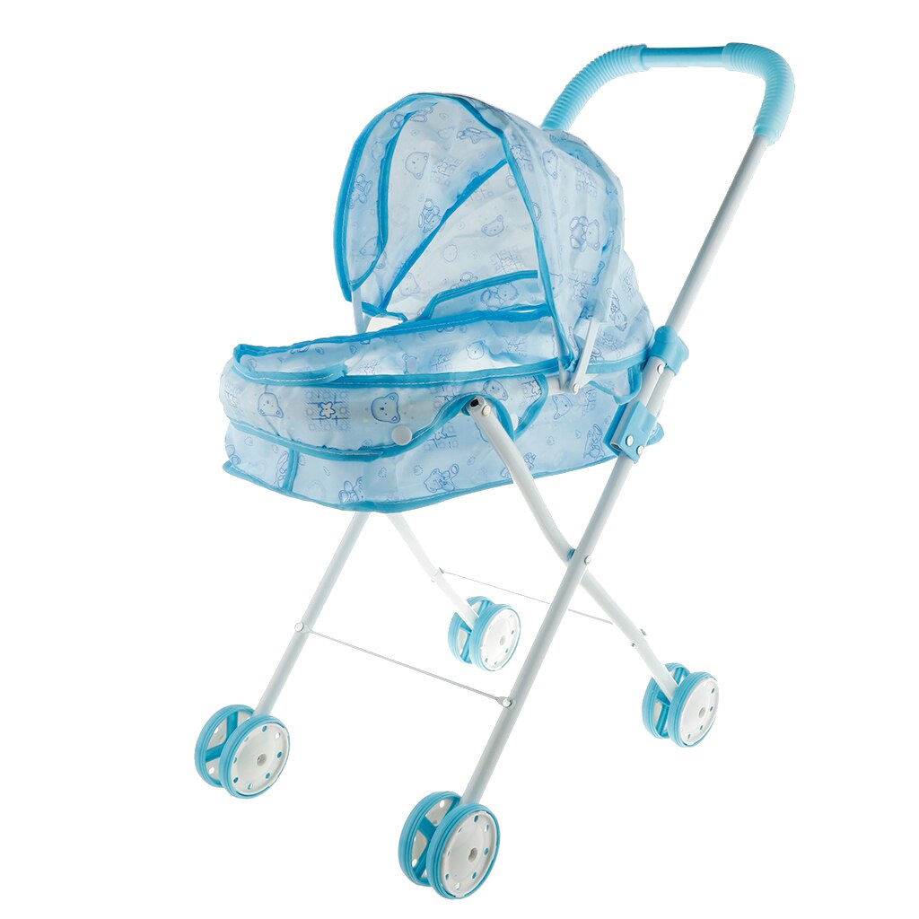 Kunststoff Puppe Kinderwagen (Eisen Unterstützung Rahmen) Baby Puppe Wagen, vorgeben Spielen Spielzeug für Kleinkinder Kleine Mädchen Jungen freundlicher