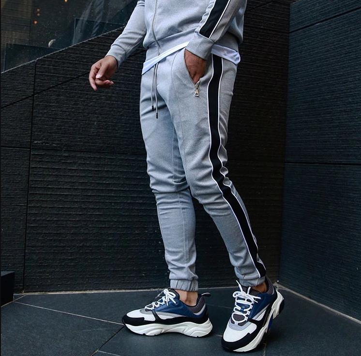 Hommes pantalons de survêtement sport pantalon de fitness hommes décontracté pantalon de survêtement pantalon de jogging: Marron / S