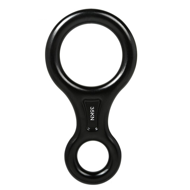 Mosquetón de caída de velocidad al aire libre 8 anillos dispositivo de descenso de alta altitud dispositivo de descenso Protector de equipos de escalada Accesorios: black