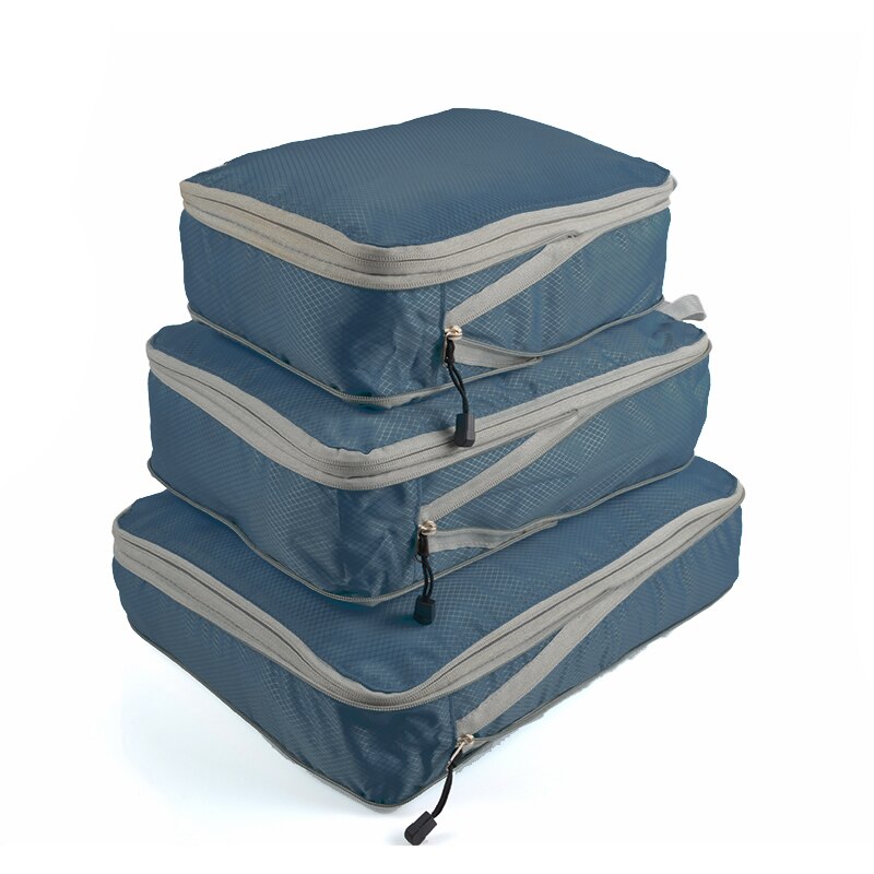 Bolsa de viaje de compresión con doble cremallera, bolsa de viaje para hombre y mujer, bolsa de nailon plegable de gran capacidad: Navy Blue 1