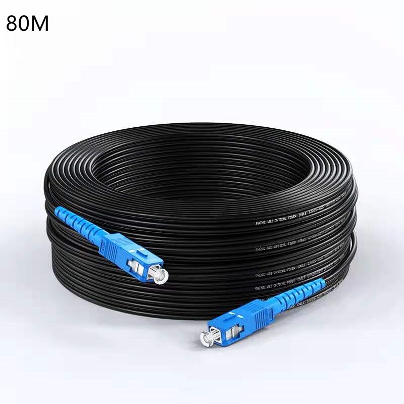 FTTH SC a SC-Cable de fibra óptica para exteriores, Conector de conexión de un solo modo: 80M