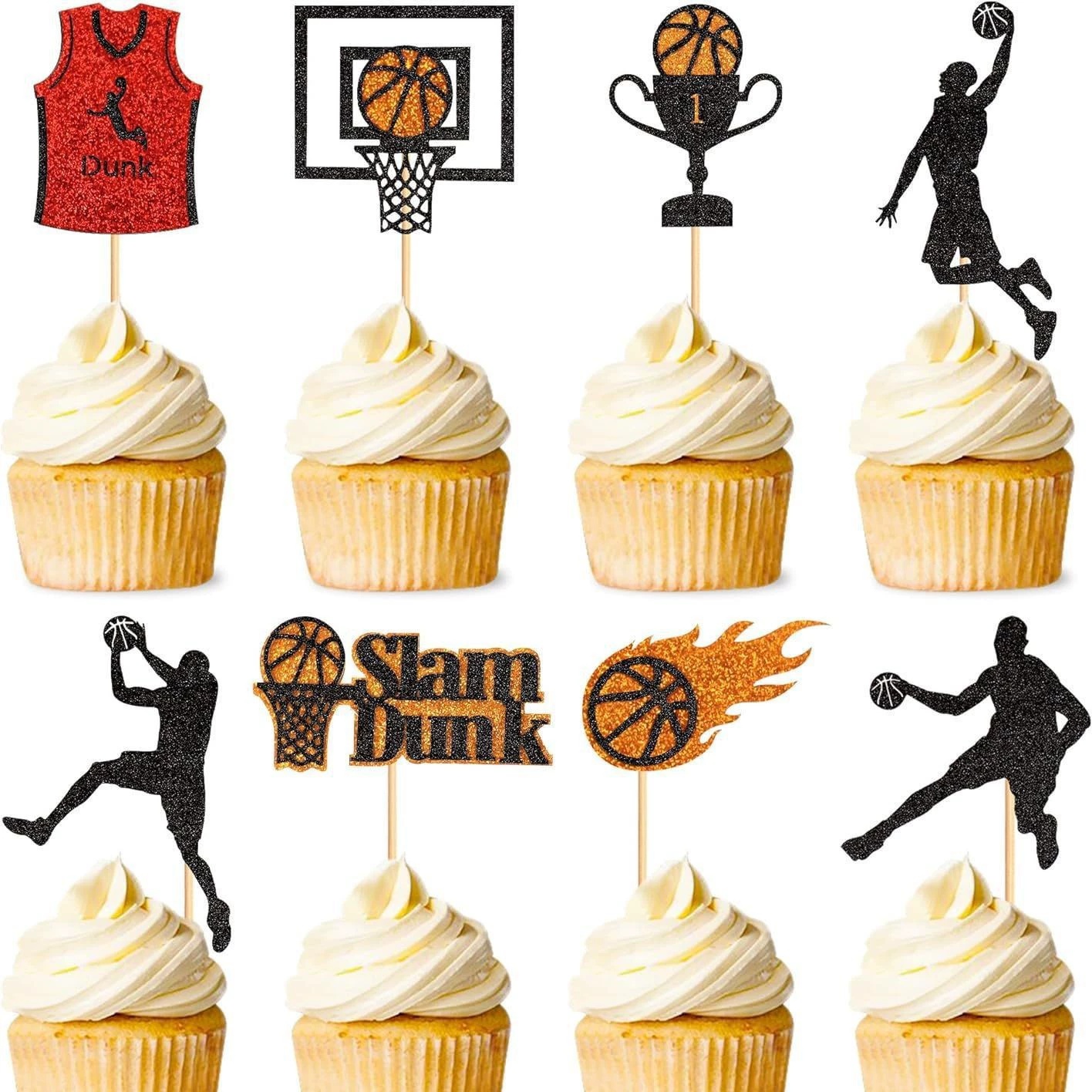 Basketball Cake Toppers Happy Birthday Balls Cake Decorations Basketball Theme Cake Decoration for Boy Sport Party Supplies