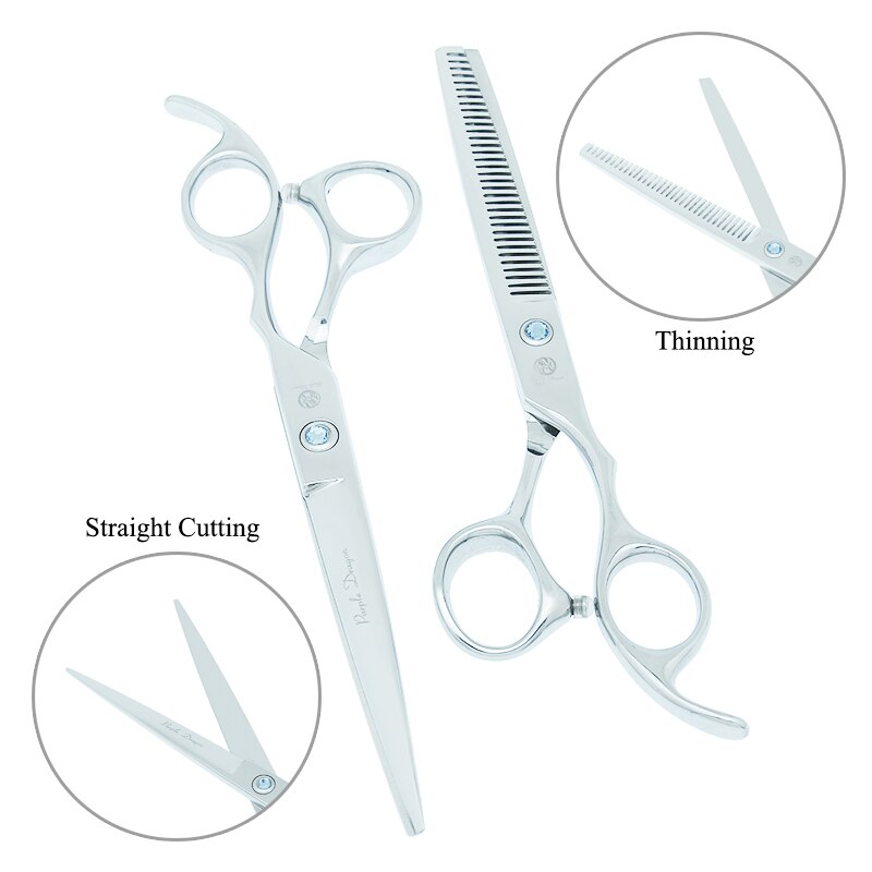 7 inch Purple Dragon Pet Scissors Japan Steel Dog Fur Cutting Thinning Shears Animal Curved Grooming Clipper Dog Supplies B0013B