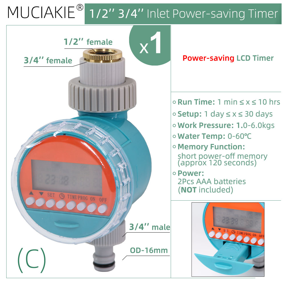 Garden Watering Timer Waterproof Rain Sensor Irrigation Controller Automatic Programmable Digital Valve Plant Drip System Tool: C