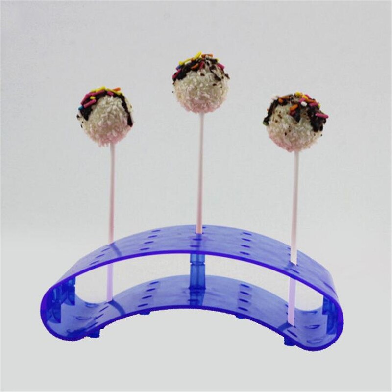 20 Gaten Cake Pop Lolly Stand Display Houder Bases Plank Diy Bakken Gereedschappen U-vormige Display Diy Bakvormen Taart Keuken gadgets: Blue