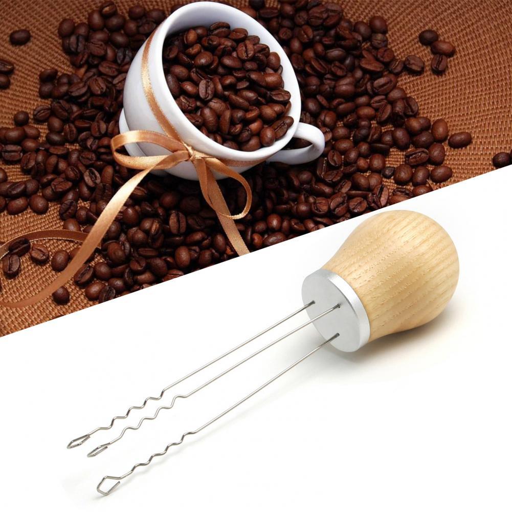 Coffee Distribution Needle Durable Coffee Tamper Leveler Tool Needle Type Wide Application Wood Handle Coffee Stirrer