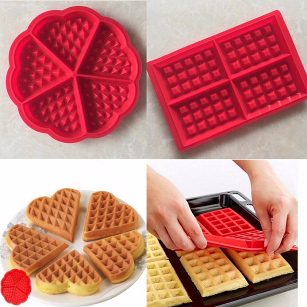 Siliconen Waffle Mold Bakvormen Tool Oven Non-stick Siliconen Baker Keuken Voor Huishoudelijke Keuken Handig Deel