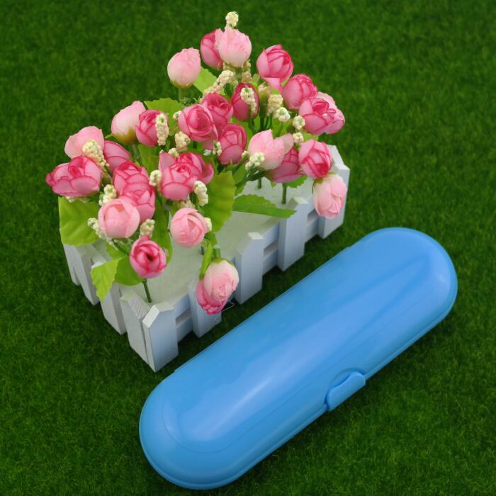 Elektryczny pojemnik na szczoteczkę robić zębów bezpieczne szczoteczka robić zębów na zewnątrz przechowywanie szczoteczki robić zębów kemping pudełko na szczoteczki robić zębów dla doustny B (tylko pudełko na podróż): niebieski