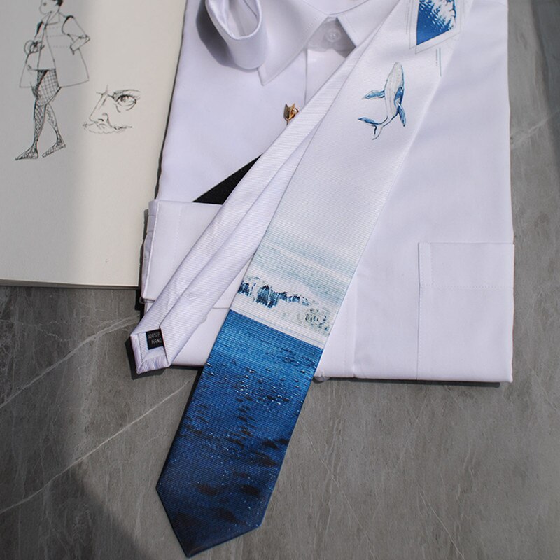 men tie 7CM blue boy original brand handmade silk neck ties for wedding party business: Blue