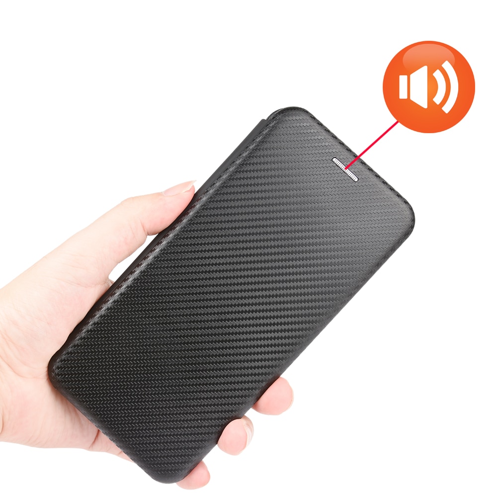 Voor Sony Xperia 10 Ii Case Carbon Fiber Pc Harde Kaarthouder Slim Leather Case Voor Sony Xperia10 Ii wallet Flip Cover