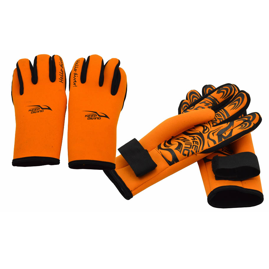 Perfect Fit 2 MM Neopreen Professionele Duiken Handschoenen Warm En antislip Snorkelen Apparatuur Wetsuit Nat pak: Oranje / L