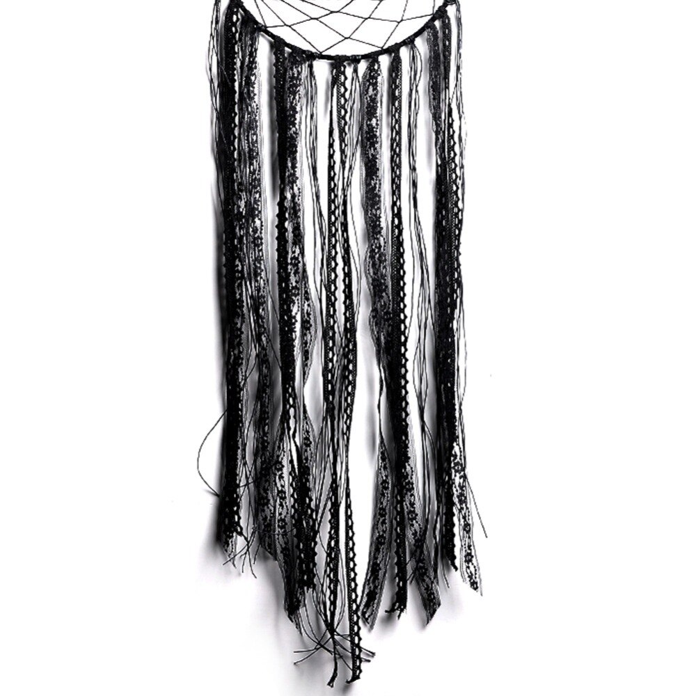 Atrapasueños negro de media luna decorativos indios hechos a mano, atrapasueños para colgar en la pared, artículos para niños, decoración para habitación, carillones de viento