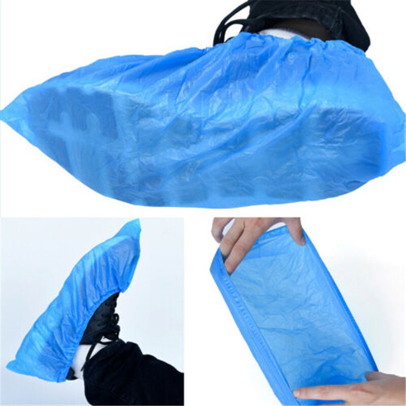 Brand Style 100 Heavy Duty Blue Disposable Overshoes Plastic Protective Shoe Covers Carpet