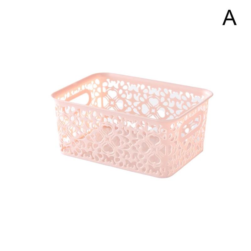 Panier de rangement en plastique en dentelle avec couvercle, grand panier de rangement de jouets divers pour la maison, panier de rangement pour vêtements A1I6: A