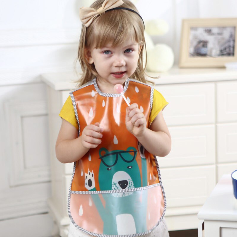 Waterdichte Baby Slabbetjes Leuke Cartoon Dieren Baby Meisje Jongen Bib Verstelbare Mouwloze Voeden Slabbetjes Kinderen Burp Doeken