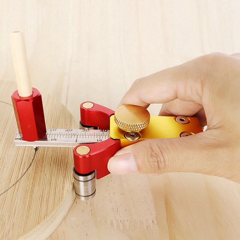 Practical Woodworking Scribe Straight Line Arc Scriber Ruler Aluminum Alloy Parallel Line Drawing Marking Gauge Measuring Tools