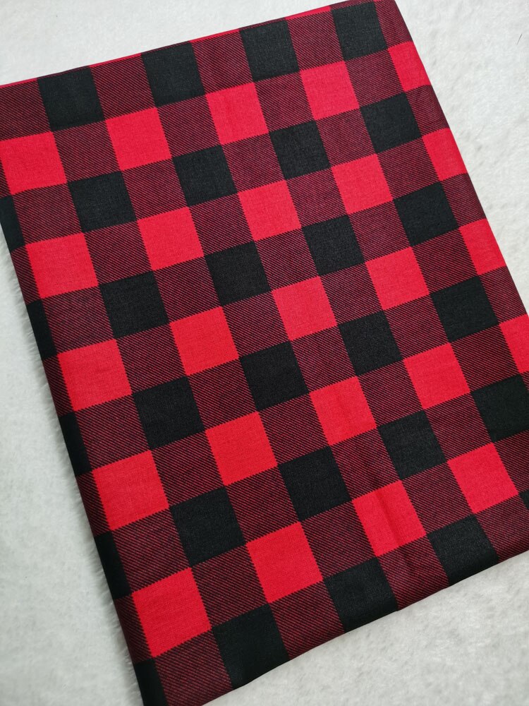 100% algodón viaPhil rojo cuadrado negro controles Checker clásico algodón estampado de patrón de tela de Patchwork tela de vestido de Casa Decoración
