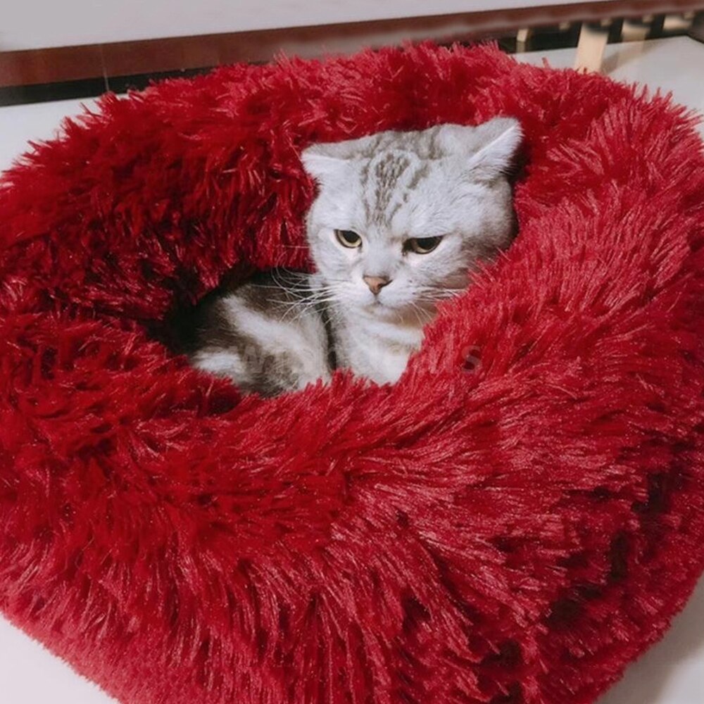 27 colores felpa redonda Gato cama casa Invierno gatos durmiendo nido suave largo felpa perro cesta mascota Mat Supplie