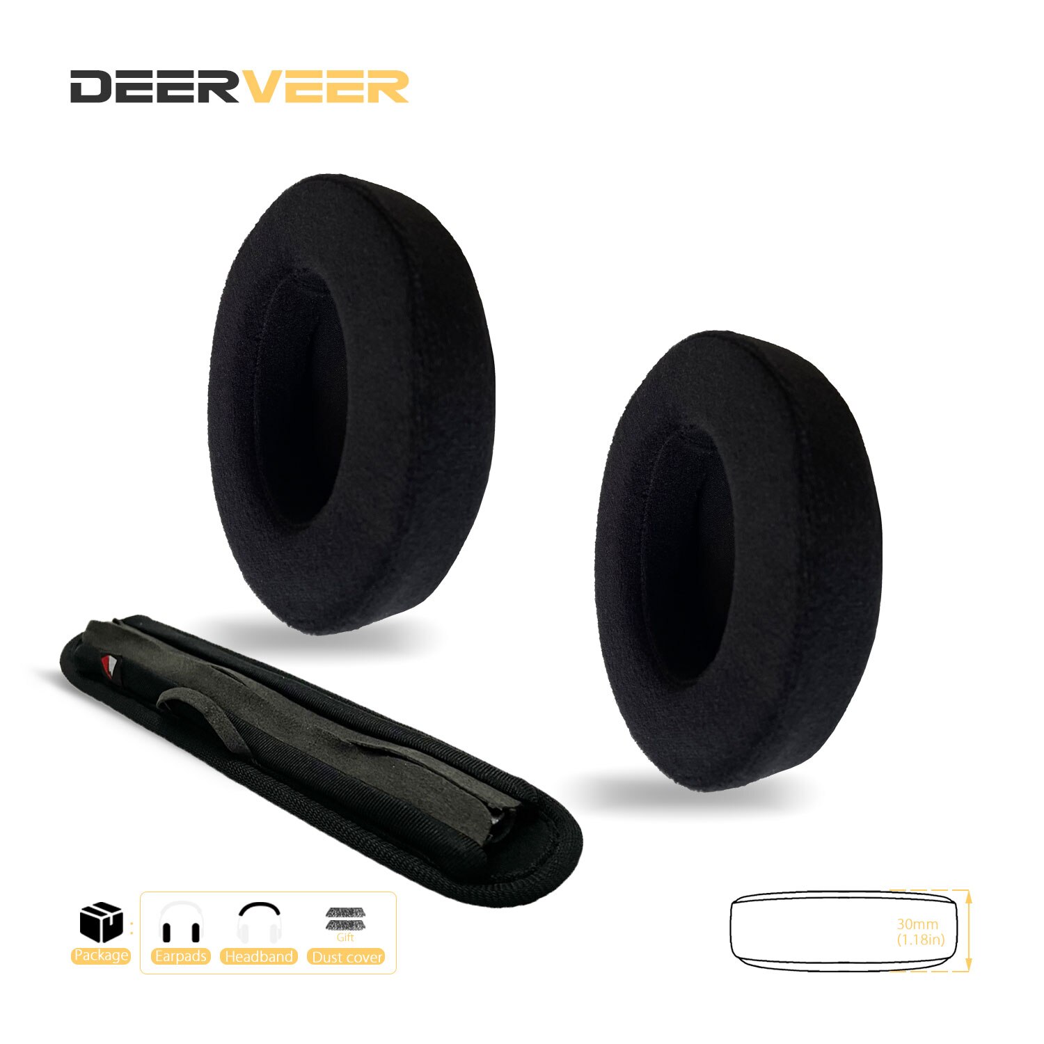 DEERVEER Almohadillas de repuesto para auriculares Audio Technica ATH-M50x, ATH-M50xBT, ATH-M40x, ATH-M30x, ATH-M20x, ATH-M70x, ATH-MSR7: Naranja
