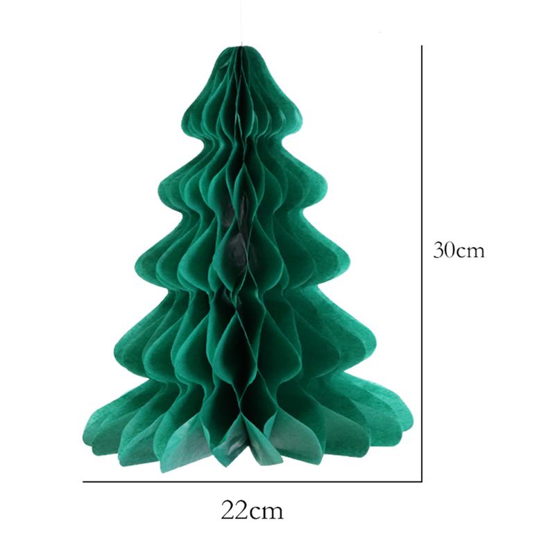 2pcs Paper Christmas Tree Table Decoration Honeycomb Christmas Tree Hanging Decorations Party Favors Festival Party Tree