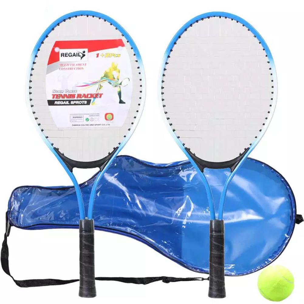 1 paar freundlicher Tennis Schläger einstellen Eisen 2 Stück Legierung Nylon Schläger Eine Kugel mit Tasche für Anfänger Ausbildung draussen Tennis