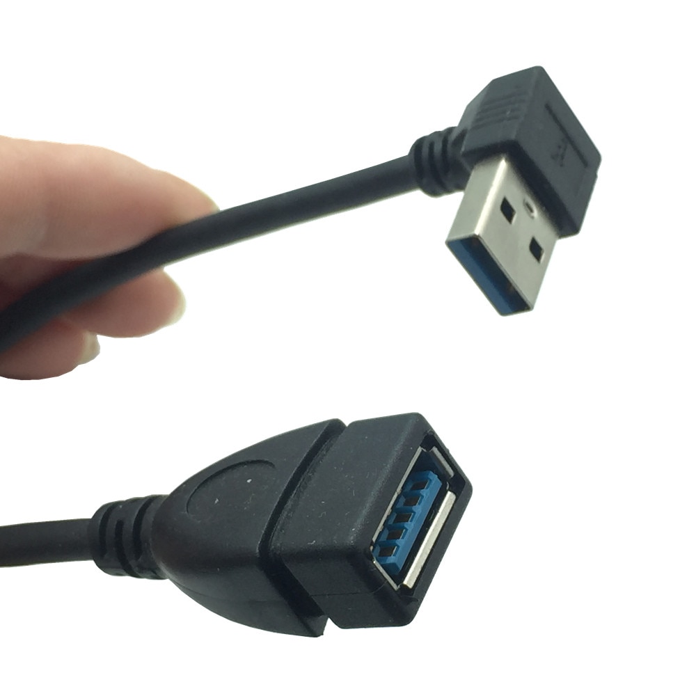 USB Extension Cable USB 3.0 Male to Female Right Angle 90 Degree USB Adapter UP/Down/Left/Right Cabo USB 0.2M