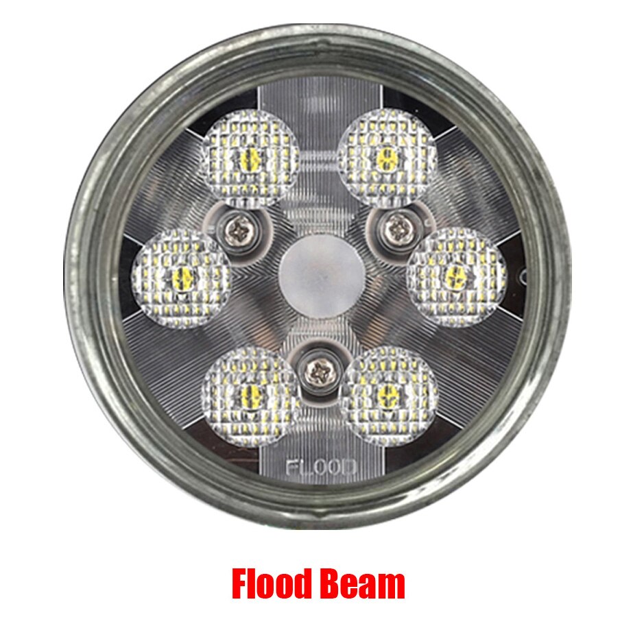 PAR36 LED Landing Light Aircraft 12V/24V IP68 6 leds 18W led work lights Landscape front headlights for Tractor lights x1pc: Flood Beam
