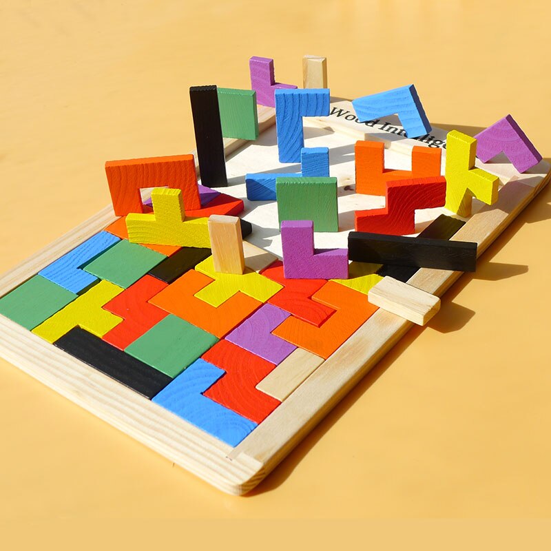 3D Puzzles Sudoku Tetris Classic Toys Jigsaw Puzzles Wooden Toys For Kids Rainbow Geometry Puzzle Educational Learning