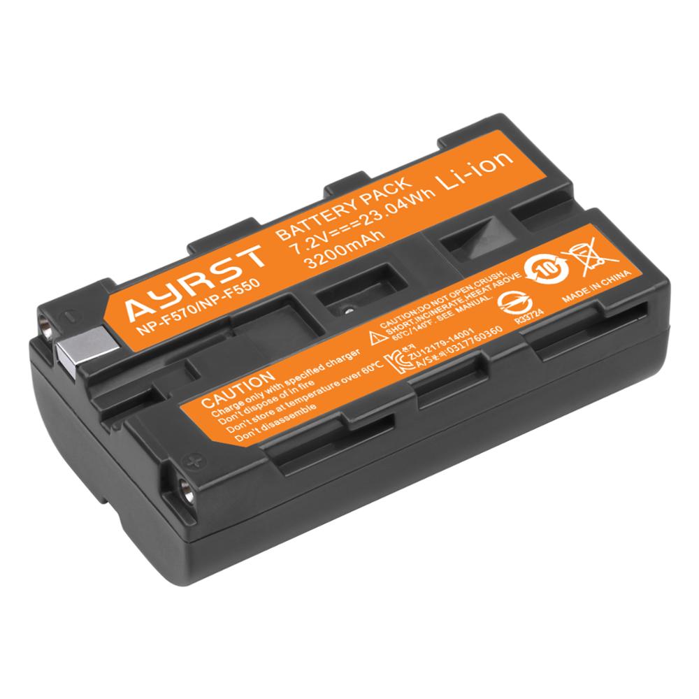 2PC 3200mAH NP-F550 NP-F570 NP F550 Camera Battery + Dual USB Charger for Sony NP-F330 NP-F530 NP-F570 NP-F730 NP-F750 CCD-RV100
