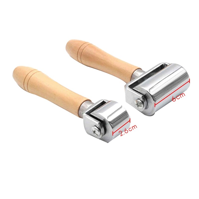 Rodillo para laminar pegamento de cuero, rodillo para Borde de prensa, herramientas de platina para manualidades DIY (26mm + 60mm), paquete de 2 unidades
