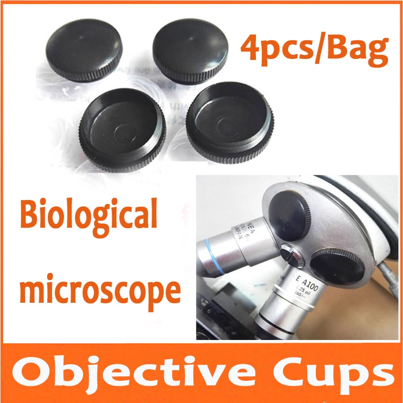 4pcs Plastic Objective lens cap Dust-proof cap for biomicroscopic objective converter microscope Standard screw Objective caps