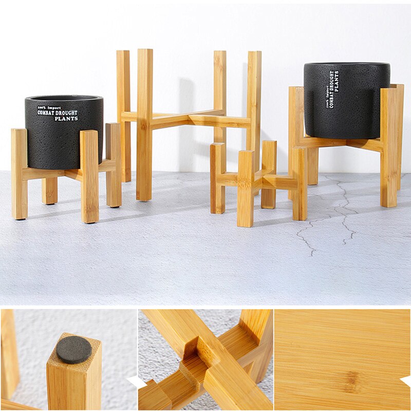 ^Plant Flower Pot Stand Wooden Bonsai Display Stand Indoor Display Stand Floor Four-leg Flower Stand Garden Display Tool^