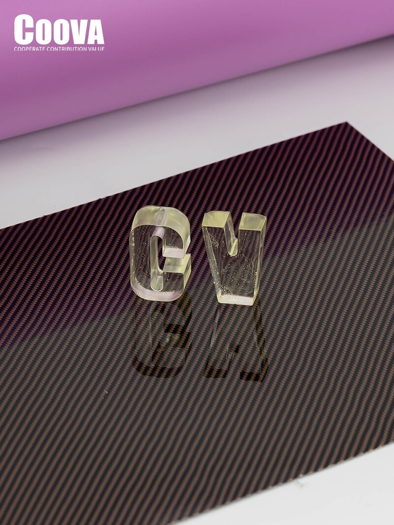 F506 COOVA Golden&amp;Carbon Fiber Sheet Twill Real Carbon Fiber Plate Board Sheet Epoxy Composite Thickness 0.4mm DIY Decoration