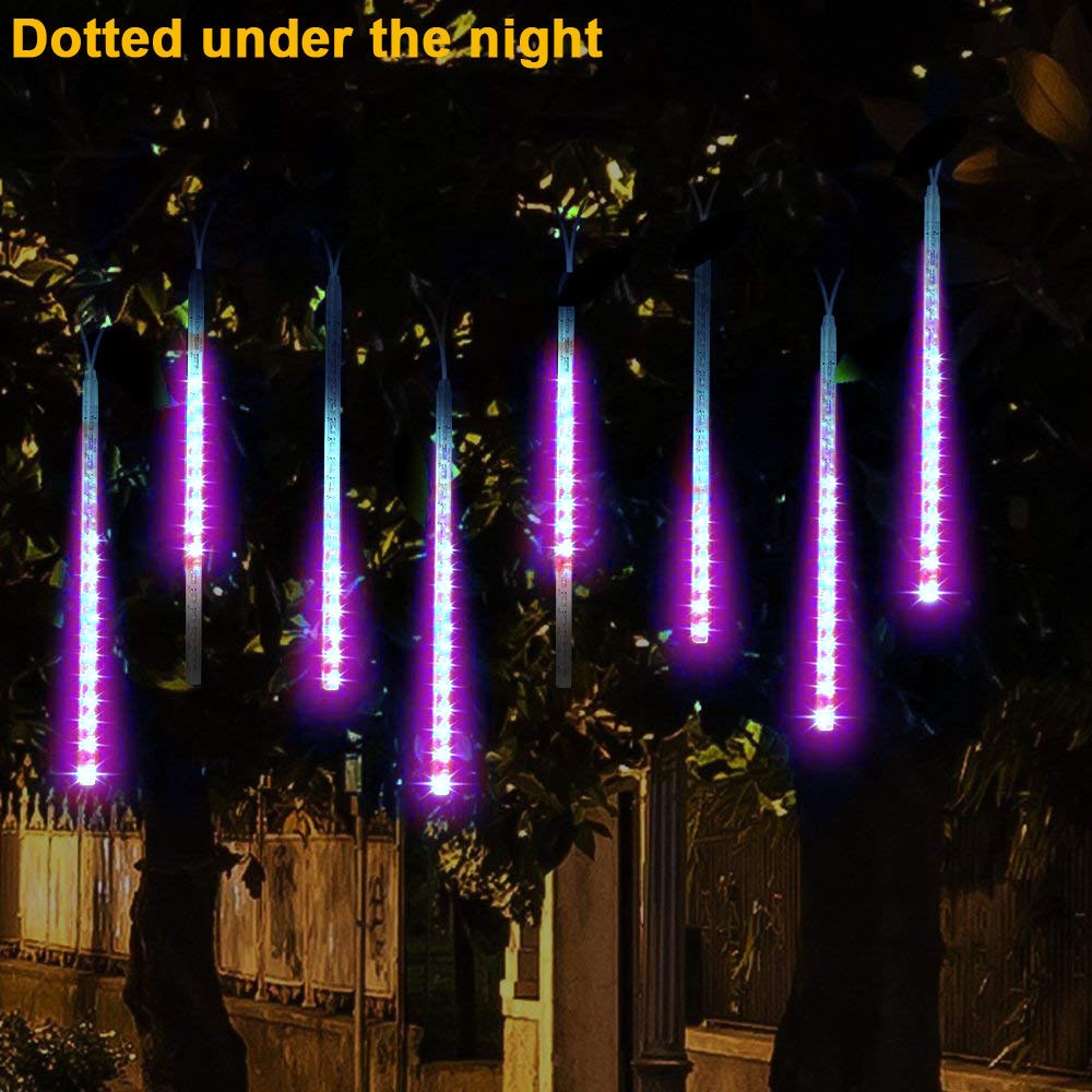 Party LED Lights Shower Rain Xmas Tree Garden Outdoor Purple LED Meteor light