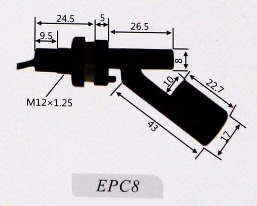 M12*1.25mm Water Level Sensor Side mount Float Switch 100V ZPC8 1A1