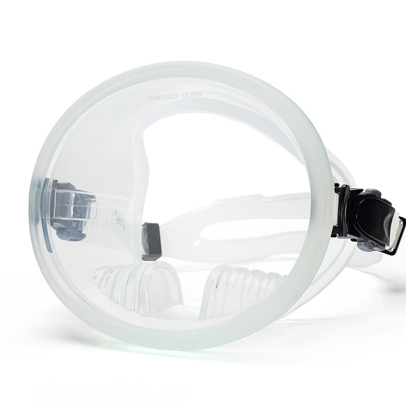 Snorkelling Mask Anti Leak Full Face Snorkel Set 180 Panoramic View Classic Round Dive Equipment diving mask: Clear