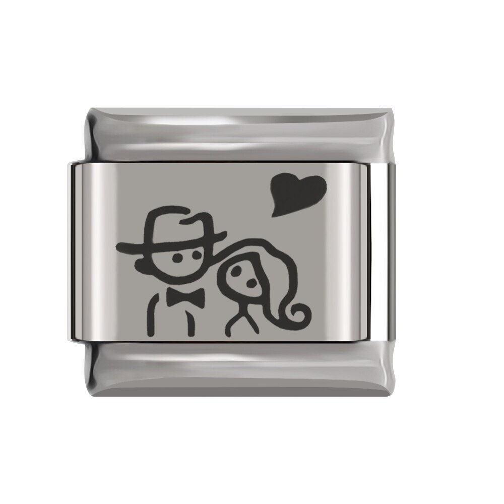 Fyour Original Daisy Dog Mother's Day Couples Charm Links Fit 9mm Width Bracelet Stainless Steel Jewelry DIY Making DJ130: A