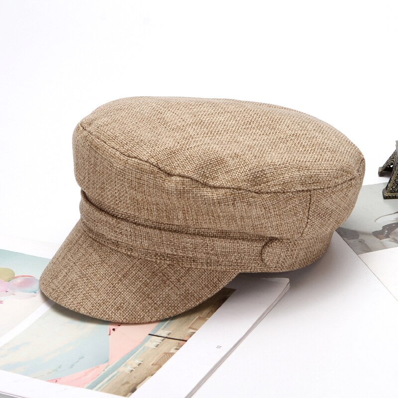 Mode Baret Hoeden Vrouwen Achthoekige Platte Cap Katoen Marine Hoeden Voor Vrouwen Stijlvolle Kunstenaar Schilder Newsboy Hoeden Leger Cap: 2