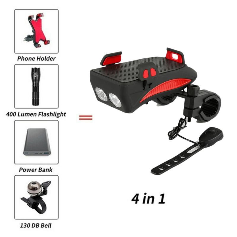 Uppladdningsbar usb led cykel strålkastare cykel strålkastare fram lampa horn hållare cykel horn cykel tillbehör