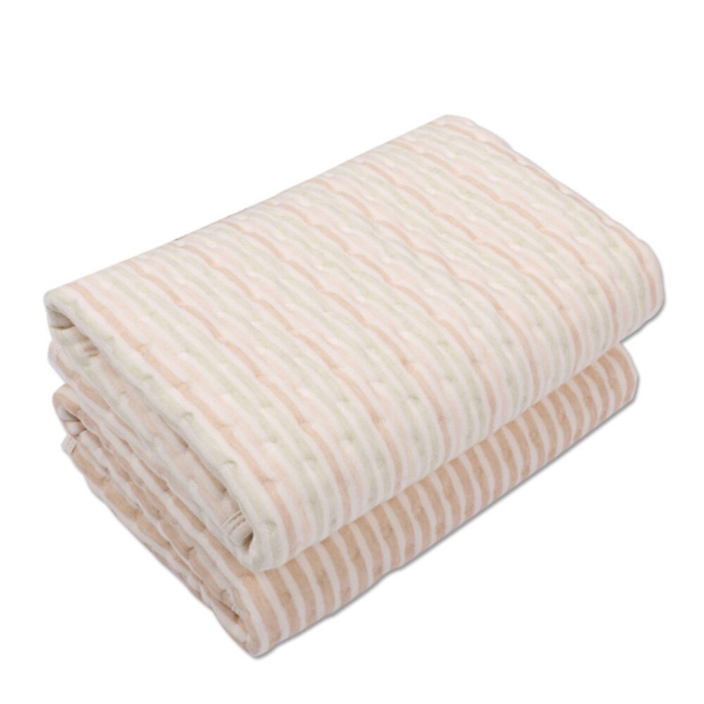 Multicolored stripes Four layer cotton diaper pad double side machine washable jacquard adult mattress 70*100CM