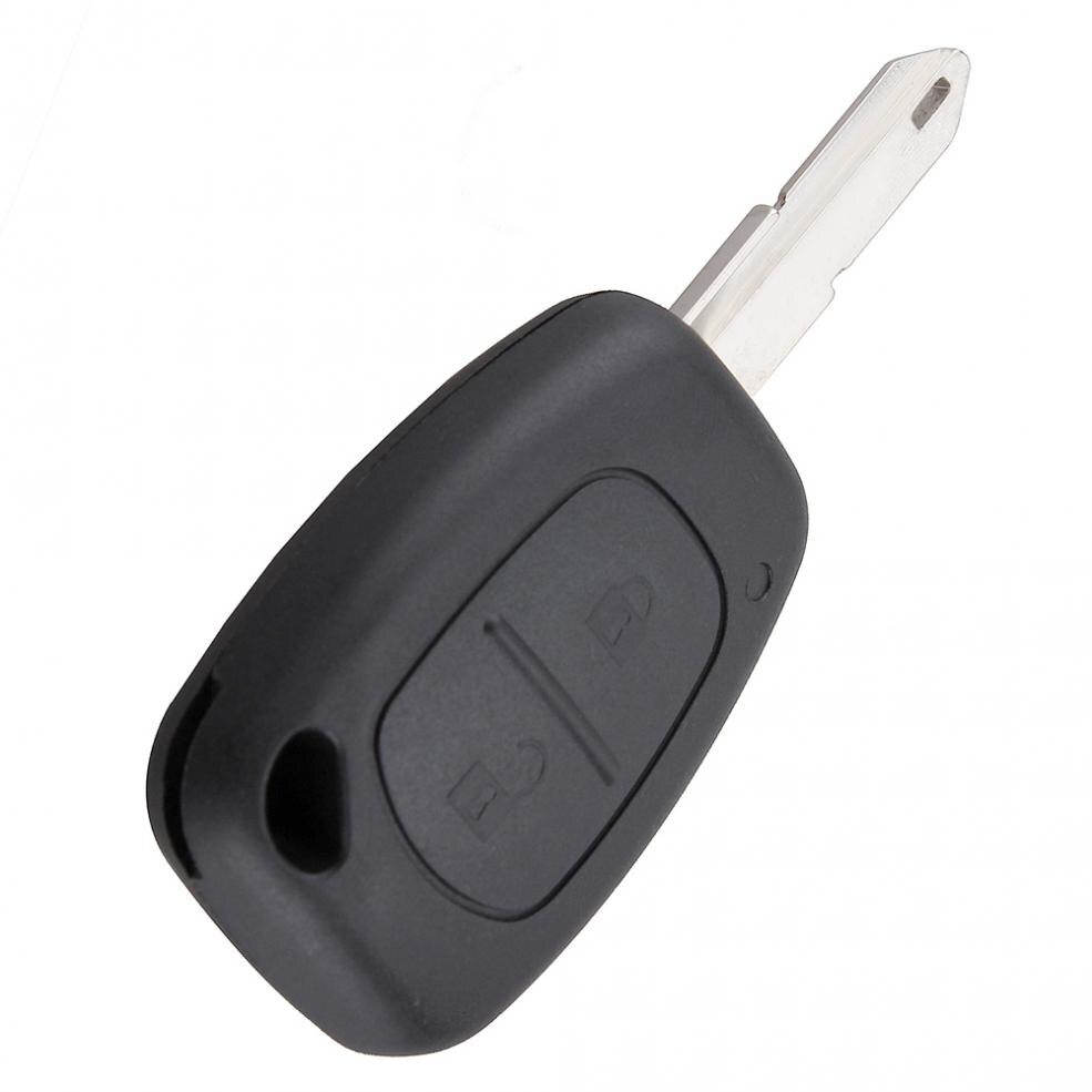 2 Buttons Black Replacement Car Key Case Shell Keyless Remote Fob with Uncut Car Flip Key for RENAULT