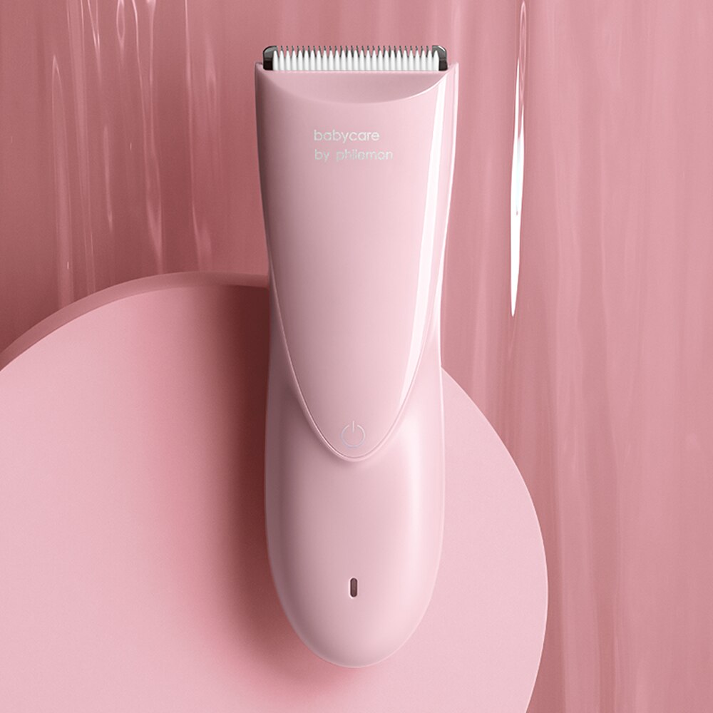 BC Pflege Für freundlicher Baby Haar Trimmer einstellen IPX7 Wasserdicht Keramik Wiederaufladbare Elektrische Haar Haarschneidemaschine USB Ladegerät Haar Cutter Maschine: Rosa