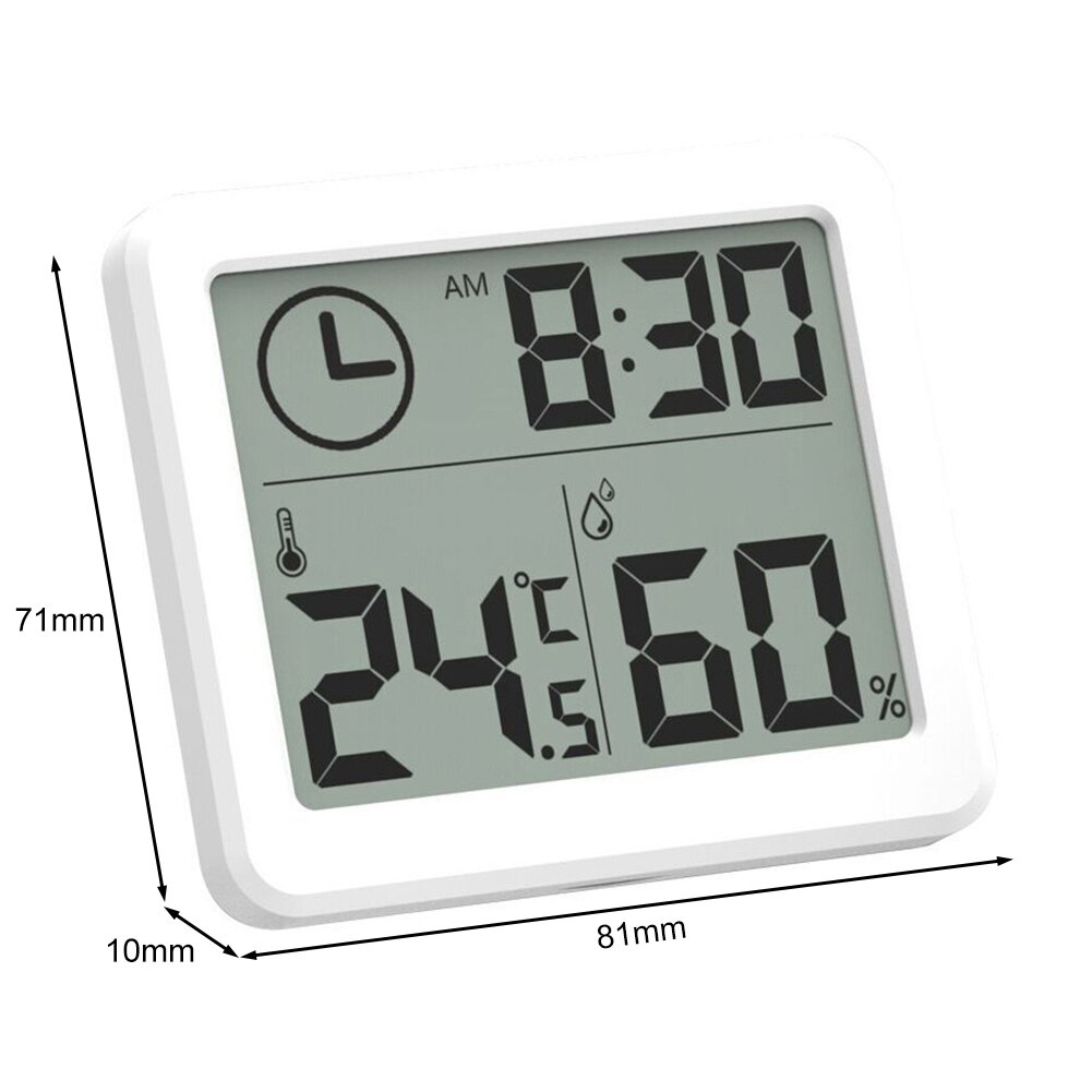 3.2inch LCD Screen Display Digital Thermometer Ultra Thin Hygrometer Automatic Electronic Humidity Monitor Alarm Clock